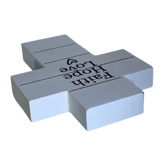 Cross Wall Decor Hanging or Freestanding Religious Home Decor Gift White Black - Picture 9 of 16